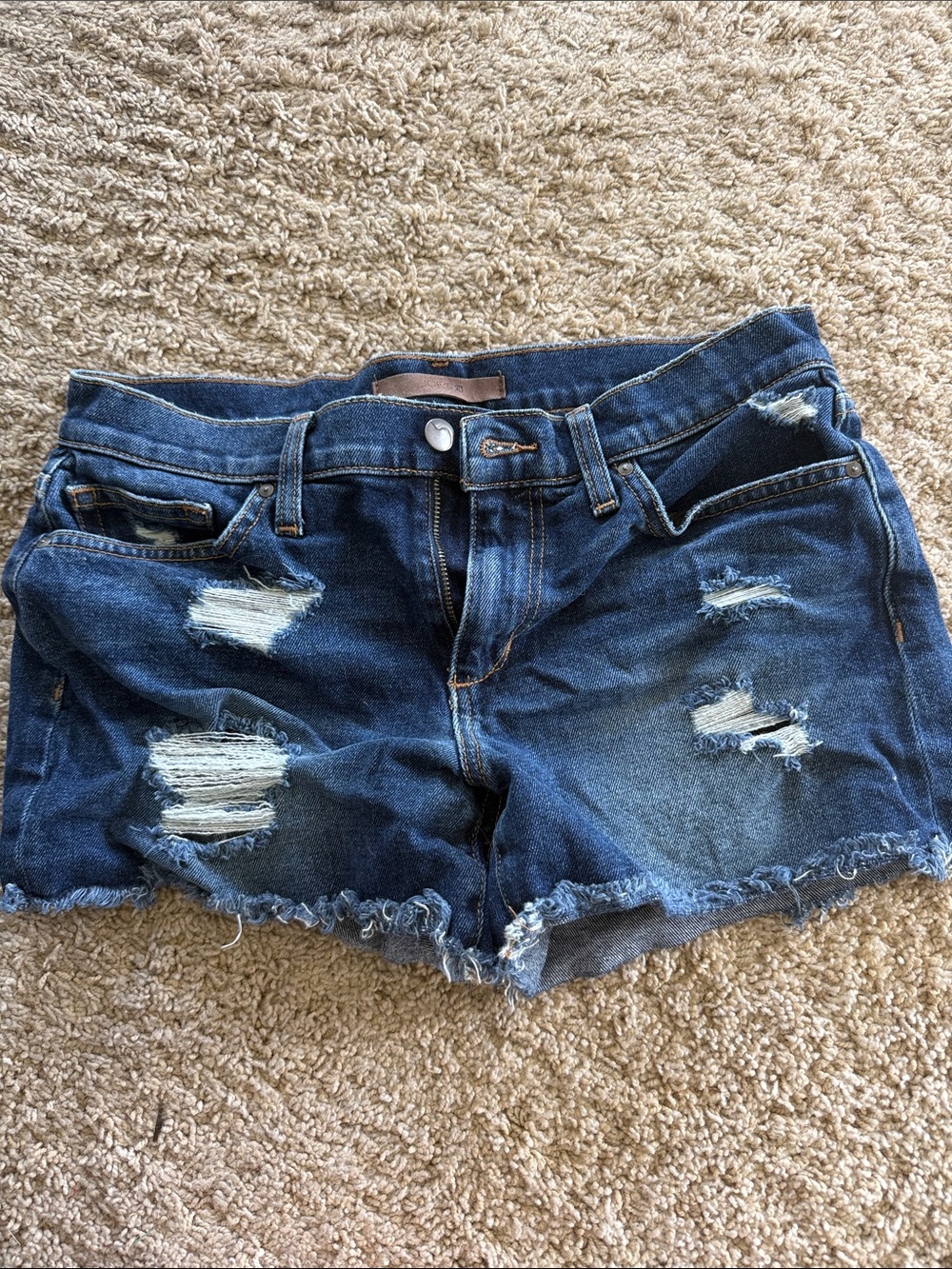 Joe's Jeans Dark Blue Distressed Denim Shorts